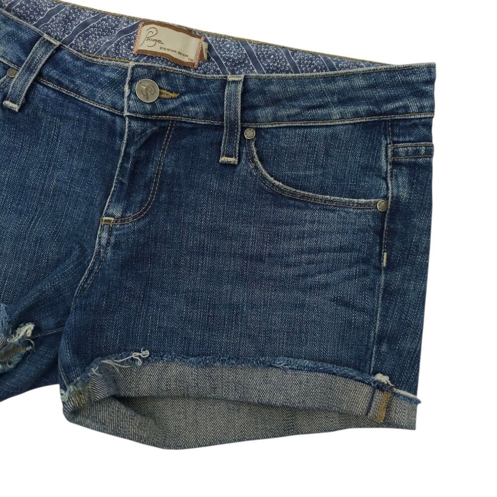Paige Fairfax Premium Denim DIY Cut Off Shorts Womens Size 29 Flap Pockets - Picture 9 of 13
